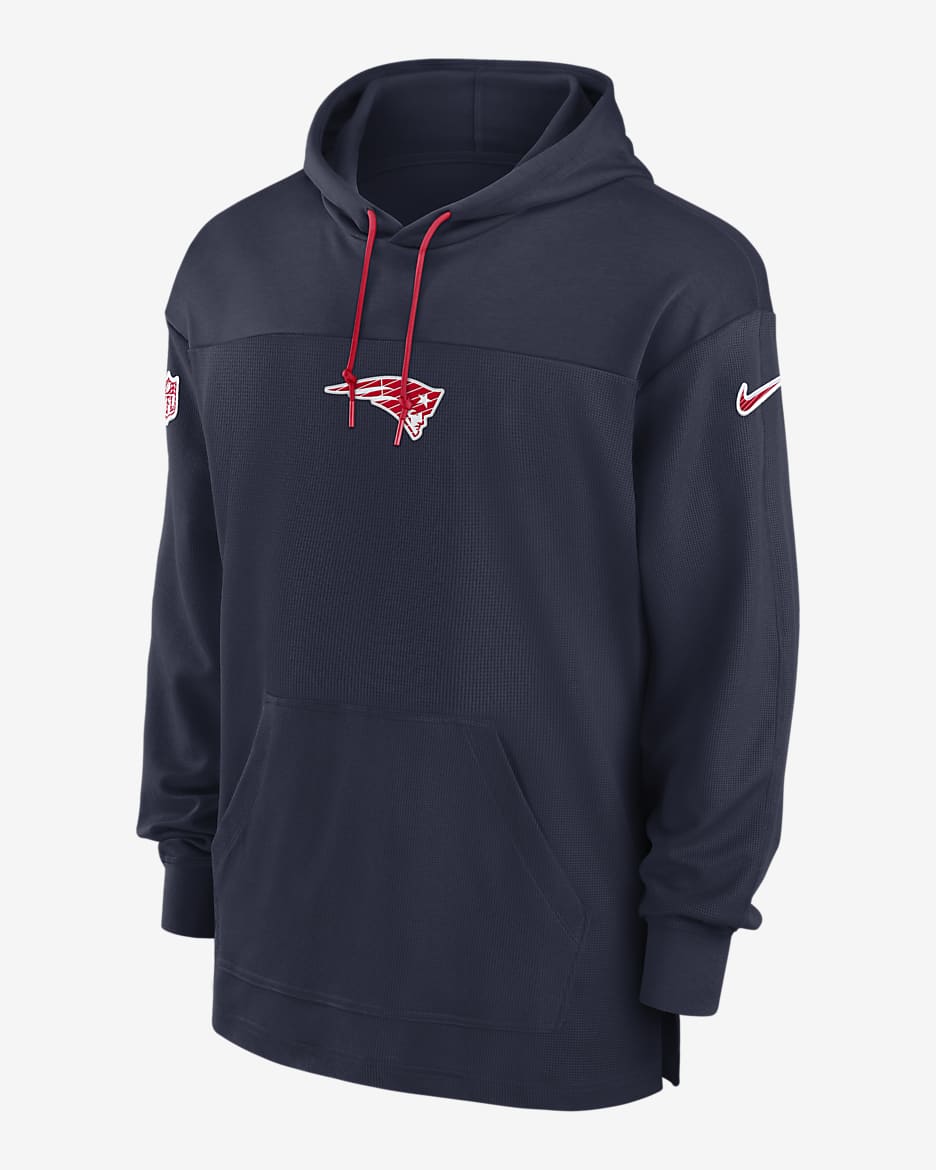 New England Patriots Sideline Jersey Men s Nike Dri FIT NFL Pullover Hoodie. Nike